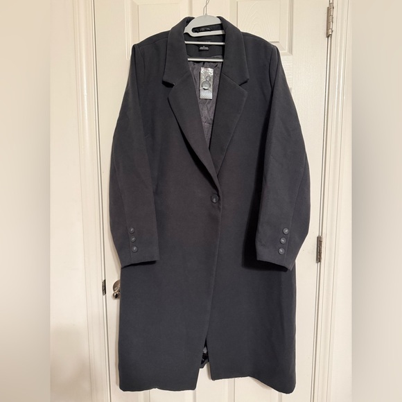 City Chic Charcoal Trench Coat Size XL/22 NWT - Picture 1 of 7